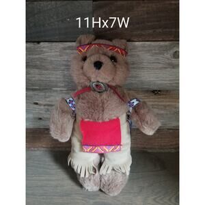 Native American Indian Dressed Teddy Bear 11" tall